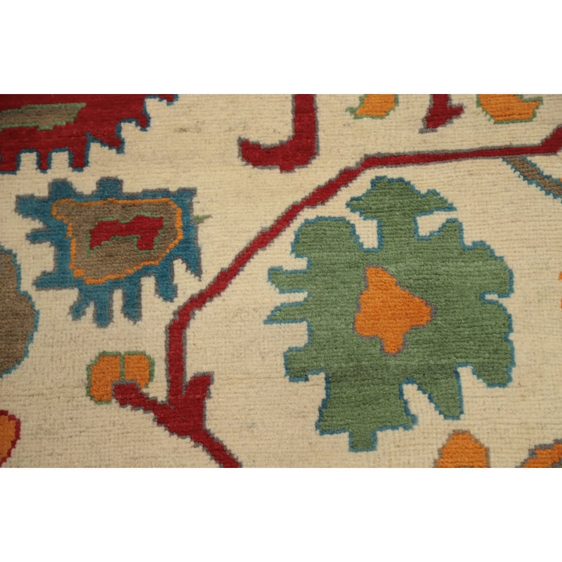 Hand Knotted Oriental 100% Wool Carpet Traditional Medallion Beige & Ivories Heriz (serapi) Area Rug - 13' 10'' X 9' 7''
