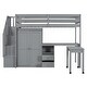 preview thumbnail 114 of 112, Space-Saving Wood Loft Bed with Storage Stairs & Wardrobe, Multifunctional Furniture Bed Frame with Desk & Drawers