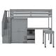 preview thumbnail 19 of 17, Twin Loft Bed with Stairs, Drawers, Desk & Wardrobe for Kids & Teens, Gray