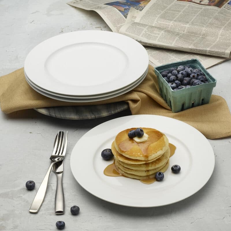 Everyday White Set of 4 Classic Rim Dinner Plate, 10.75 Inch - 10.75 Inch