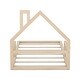 preview thumbnail 9 of 20, Twin Size Floor Bed with House Headboard - Sturdy Wood, Easy Assembly, Natural