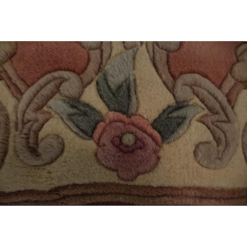 Hand Knotted Oriental 100% Wool Carpet Traditional Floral Pink Art Deco Area Rug - 3' 2'' X 2' 0''