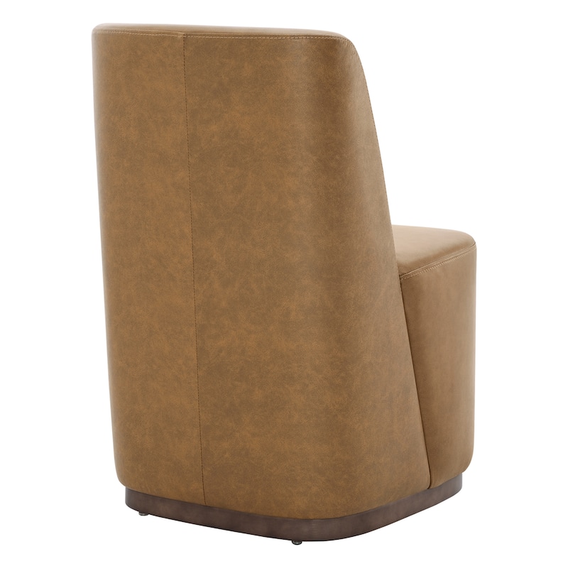 Brian Modern Dining Chairs with Casters&Wood Base Set of 2