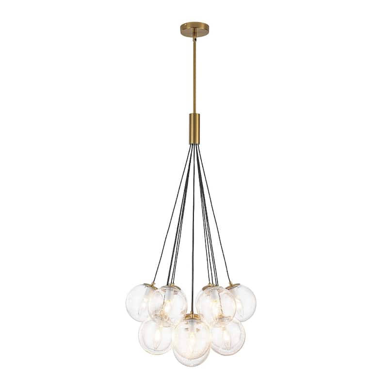 Glam 13-Light Clear Seeded Glass Soap Cluster Chandelier 21in