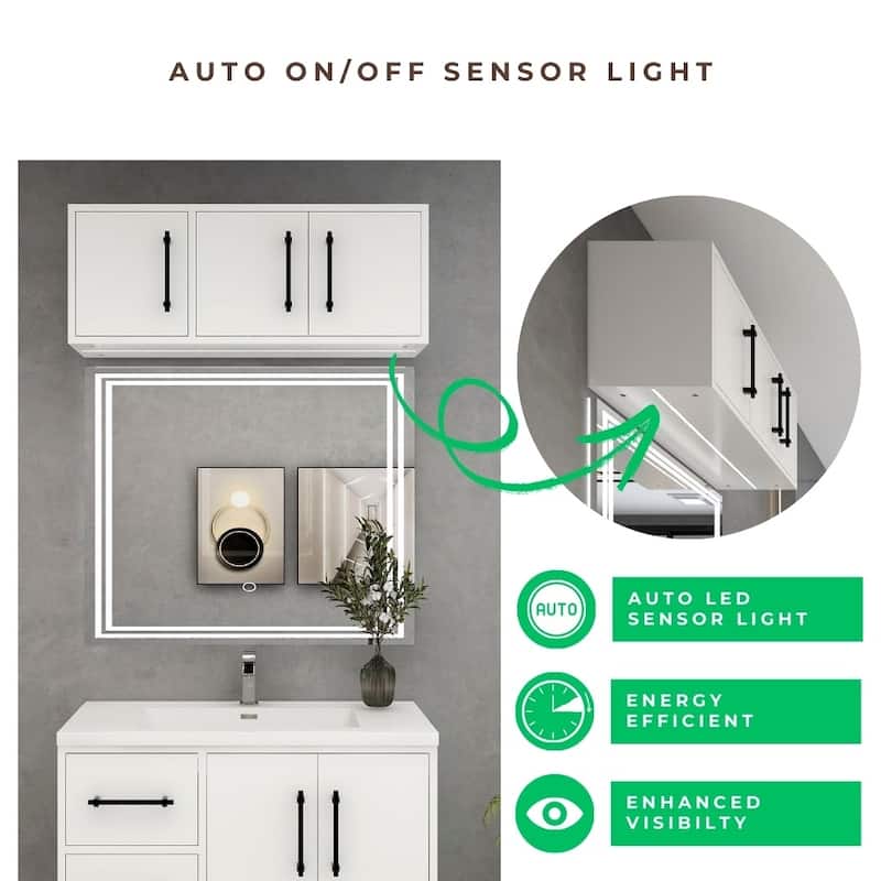 Victoria 48'' Wall-Mounted Vanity Set with Motion Sensor LED light Top Cabinet