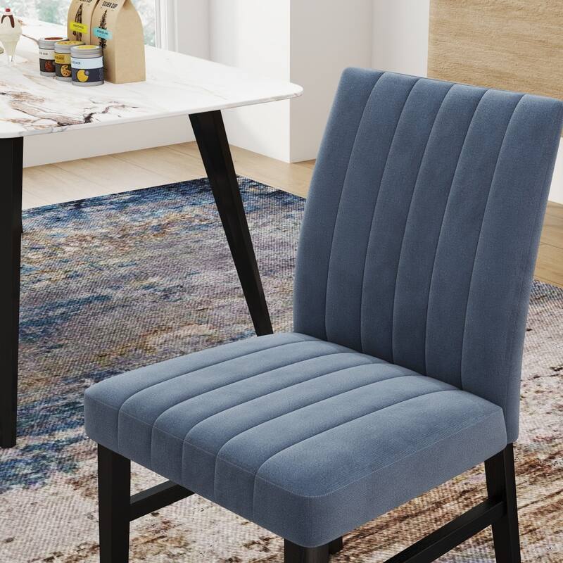 Contemporary Upholstered Dining Chairs, Set of 2