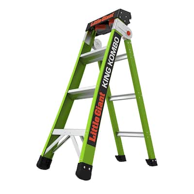 Little Giant King Kombo Professional 4'-7' Fiberglass 3-in-1 Ladder