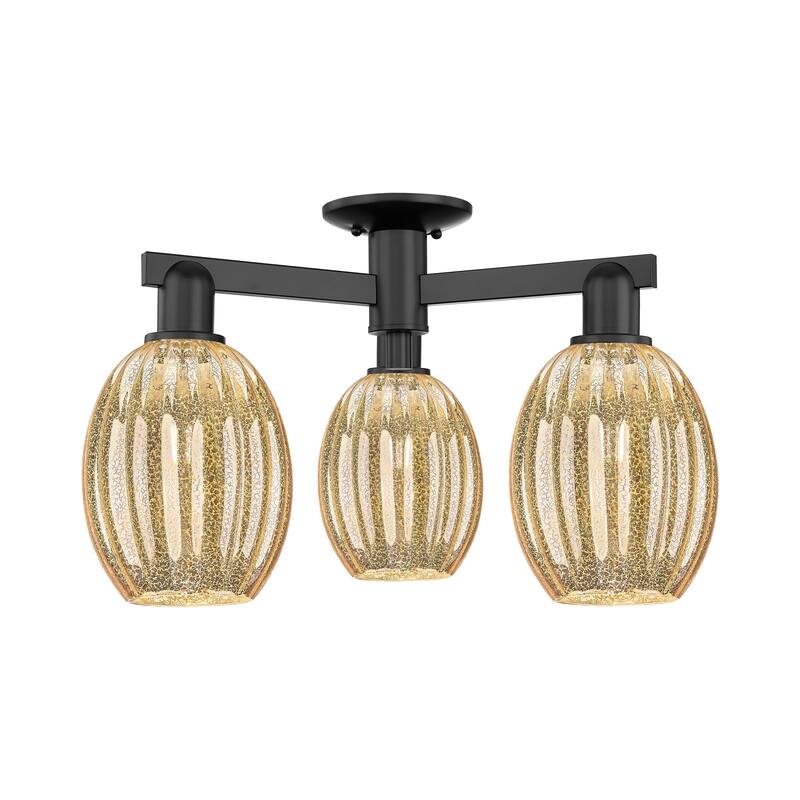 Innovations Lighting Downtown Urban - Preston - 3 Light 24" Bulb Shade Semi-Flush Mount