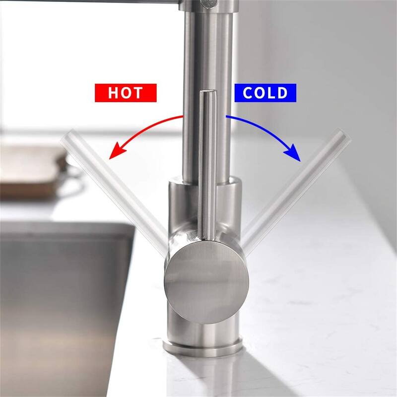 Single Handle Single Lever LED Kitchen Faucet with Pull Down Sprayer
