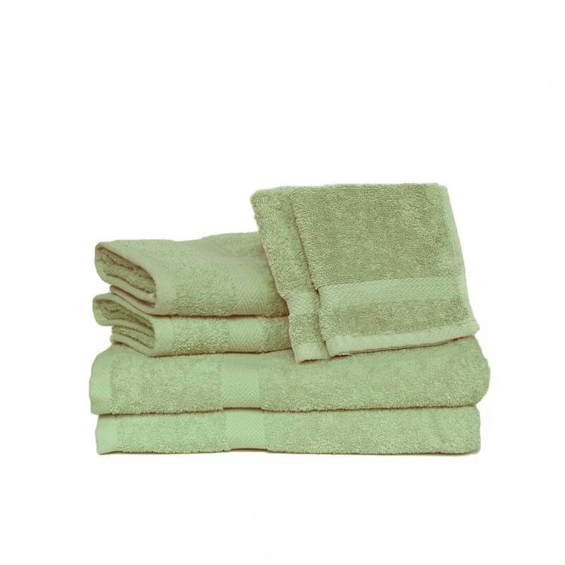 Deluxe 6-piece Cotton Terry Bath Towel Set - Pacific