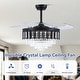 preview thumbnail 3 of 6, 48" Crystal Fandelier Ceiling Fan with Light and Remote Retractable Blades LED Dimmable for Bedroom Living Room Dining Room