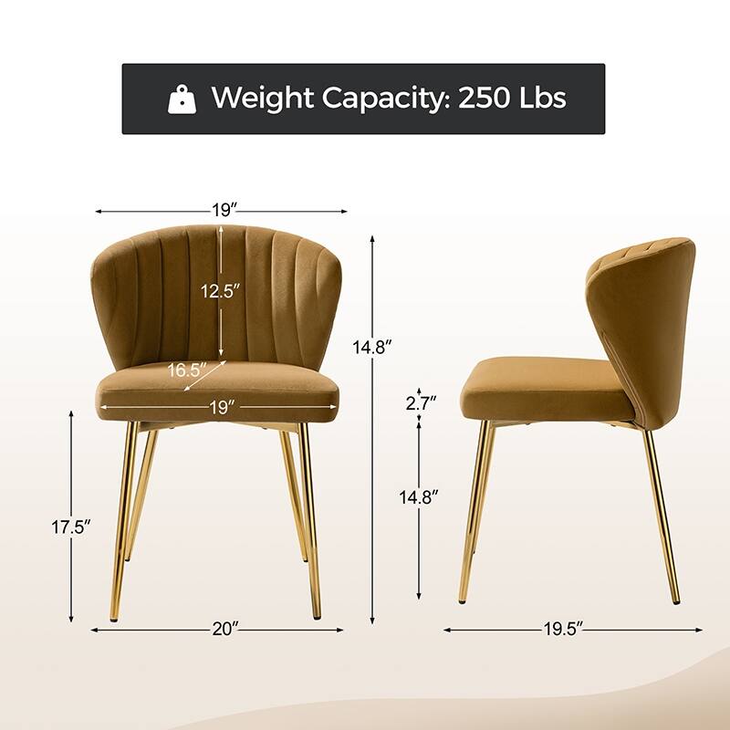 Aruna 20" Modern Velvet Tufted Back Accent Chair with Metal Legs by HULALA HOME
