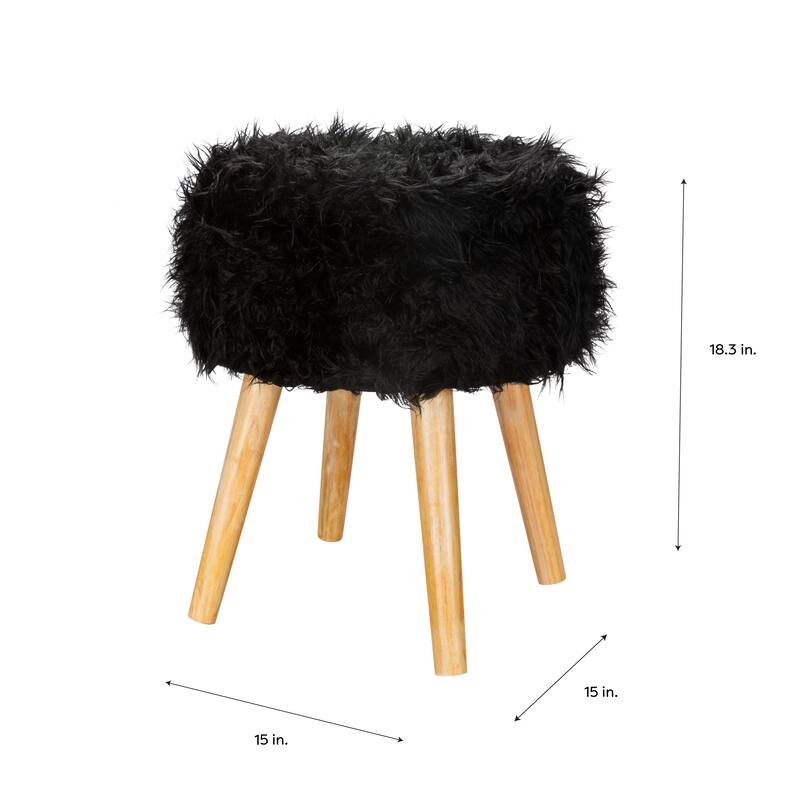 Organize It All Faux Fur Storage Ottoman