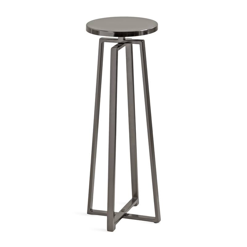 Kate and Laurel Zia Metal Drink Table - 9x9x23 - Pewter