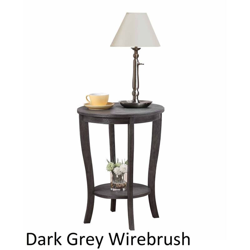 Convenience Concepts American Heritage Round End Table with Shelf