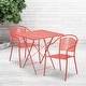 preview thumbnail 1 of 23, 28'' Square Indoor-Outdoor Folding Patio Table Set with 2 Round Back Chairs Coral