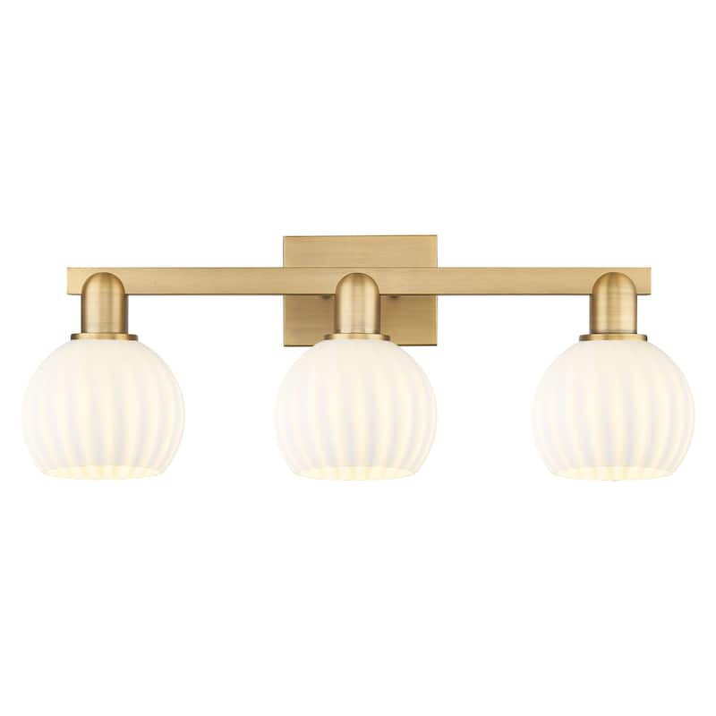 Innovations Lighting Endless Possibilities Arcadia - White Venetian - 3 Light 25" Bath Vanity Light - Brushed Brass