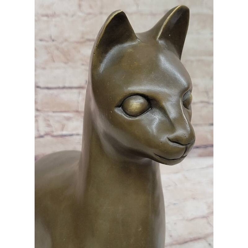 Hot Cast Bronze Metal Sitting Imitative Cat Sculpture Statue Figure Feline Collectible Art
