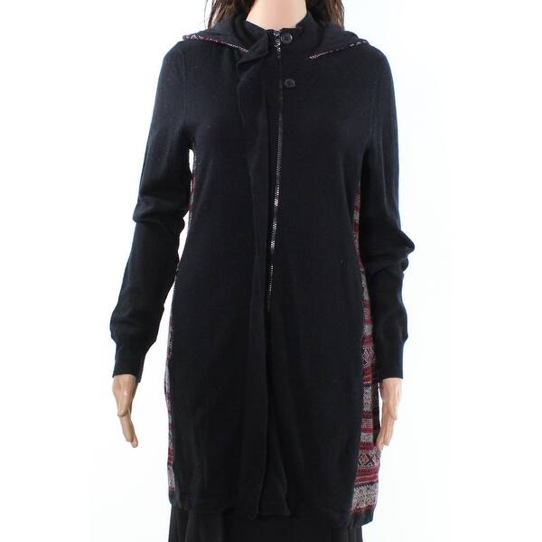 Shop Dakini New Black Womens Size Large L Fair Isle Print Hooded