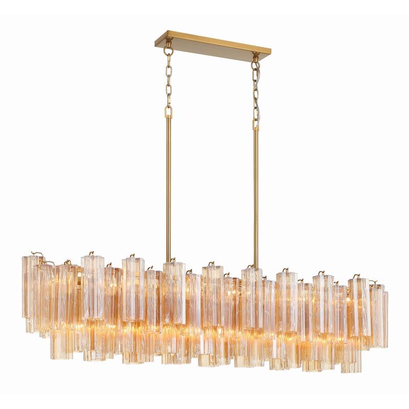 Addis 14 Light Aged Brass Chandelier - 51.75"W x 14.25"H x 14"D