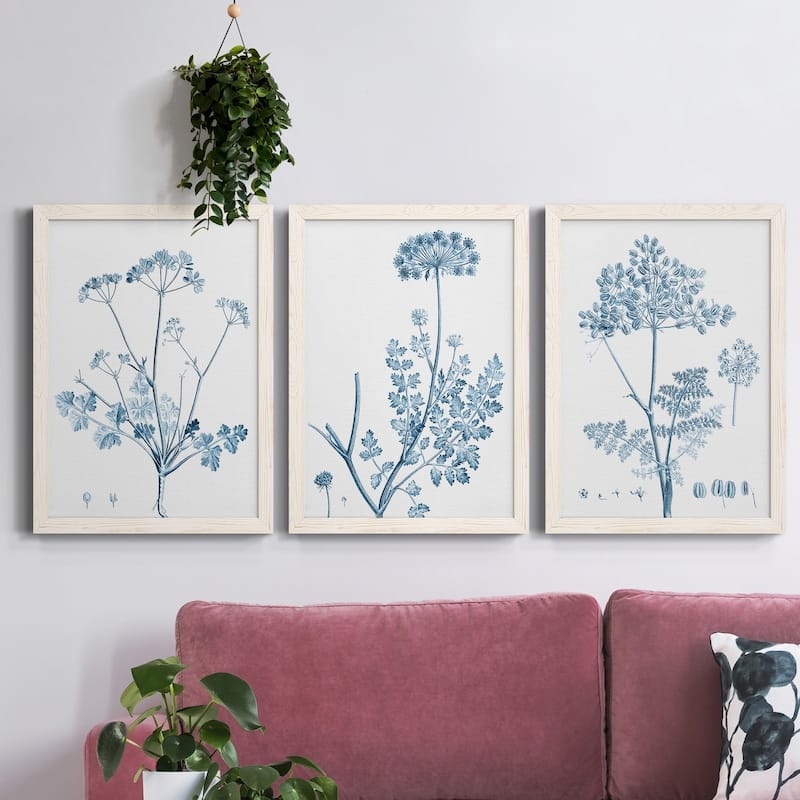 Antique Botanical in Blue IV-Premium Framed Canvas - Ready to Hang - Multi-Color