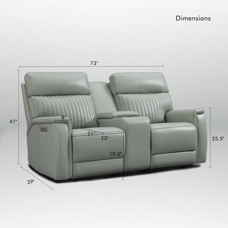 73'' Leather Zero Gravity Power Reclining Loveseat with Power Headrest and Power Lumbar,USB&USB-C Port