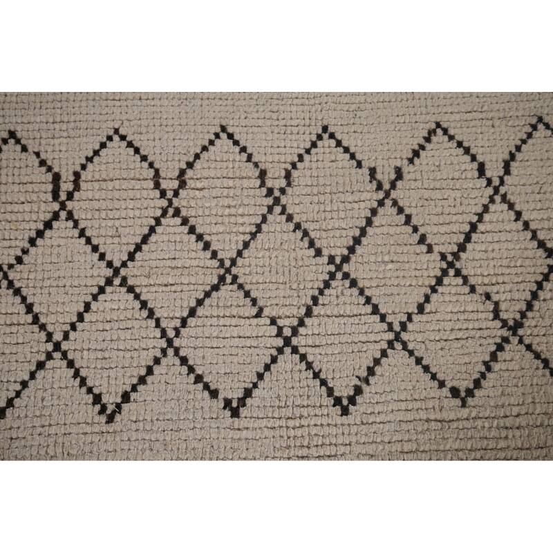 Moroccan Oriental Area Rug Hand-Knotted Wool Carpet - 6'9"x 10'8"