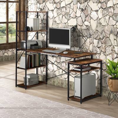 65.3"L office Computer Desk ,Multi-Function Drafting Drawing Table with Tilt able Desktop