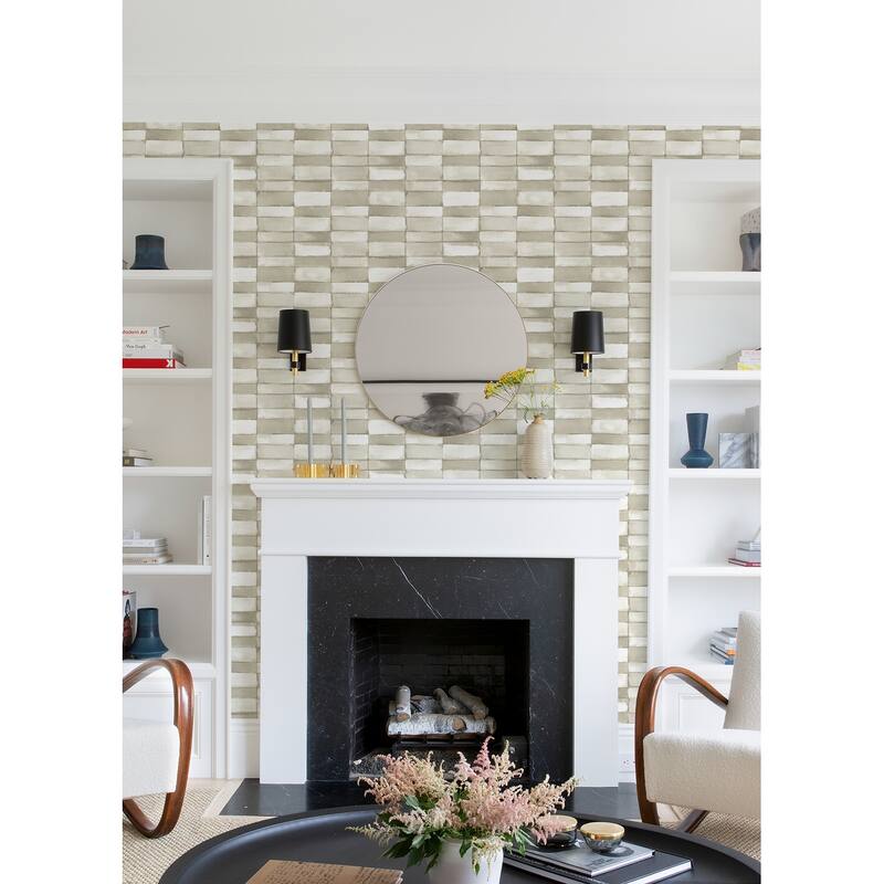 A-Street Prints Braden Taupe Tile Wallpaper