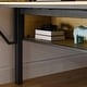 preview thumbnail 32 of 31, Stylish & Simple Single Full metal loft bed with rectangular desk, LED lights, storage shelves, safety guard and ladder, Brown