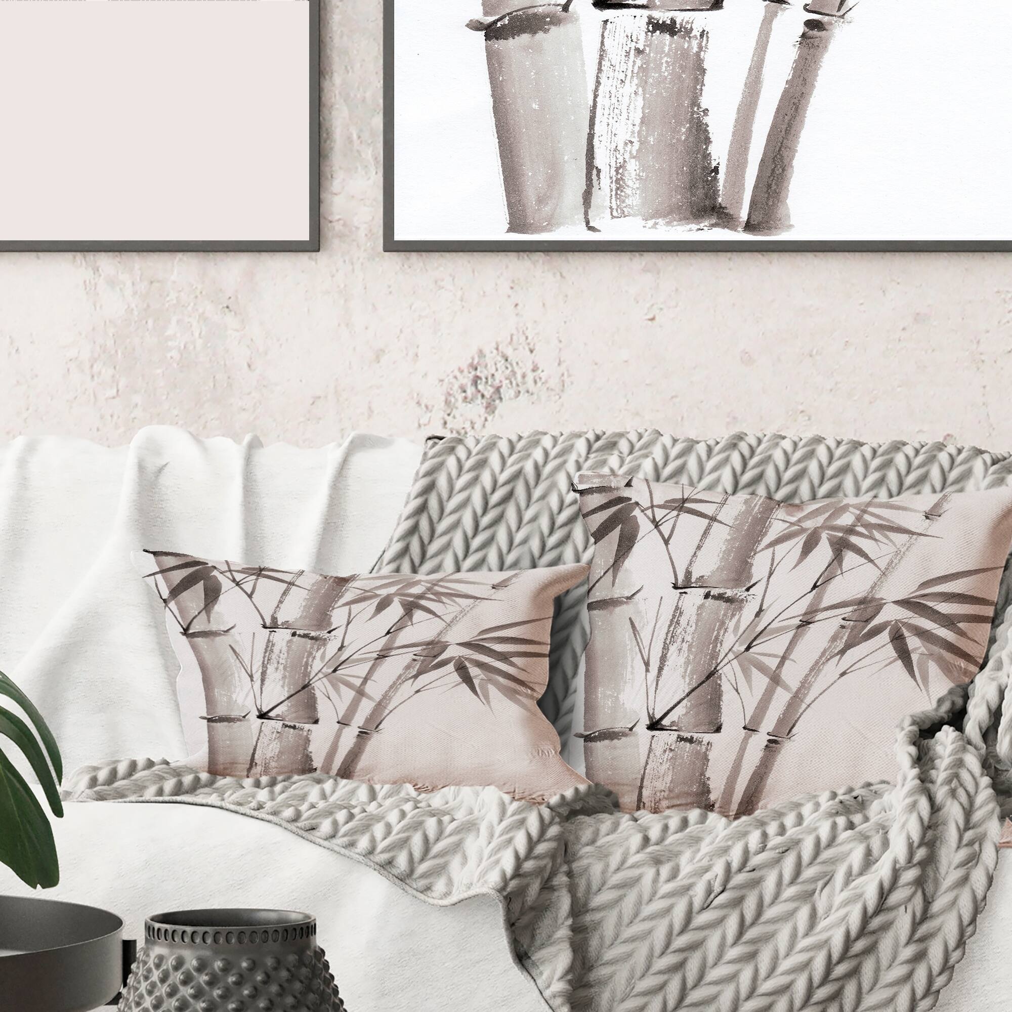 Designart 'Palm Bamboo Detail III' Traditional Printed Throw-image