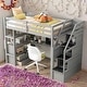 preview thumbnail 17 of 30, Twin Size Loft Bed With Desk And Shelves,Two Drawers,Staircase Grey