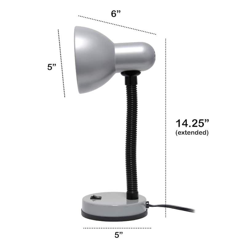 14.25" Metal Desk Task Lamp and Bowl Shade with Gooseneck