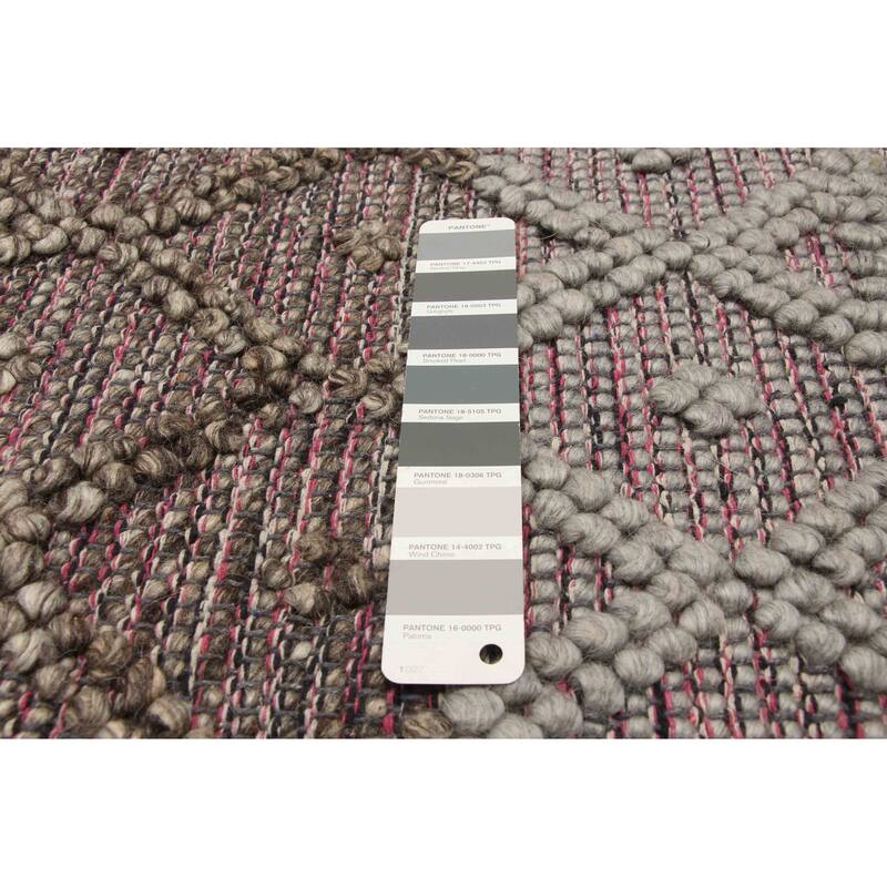 ECARPETGALLERY Braid weave Sienna Grey Wool Rug - 4'11 x 8'2