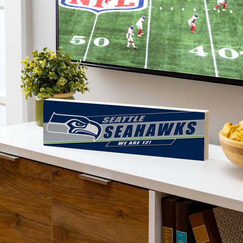 Seattle Seahawks Wooden Tabletop Mantel Shelf Sign - 5" x 18"