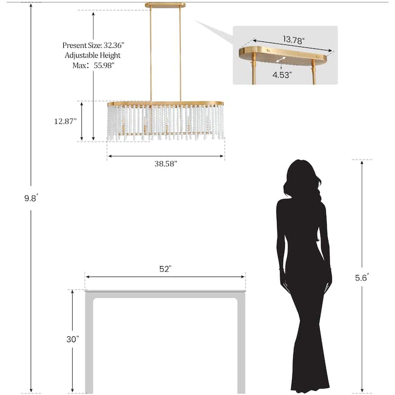 Modern Chandelier Dimmable Black and Gold Drum Chandeliers Light Fixture for Living Room Dining Room