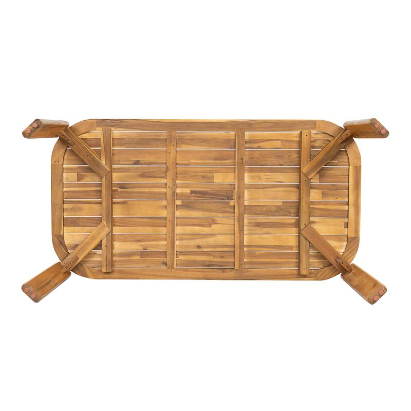 Scott Living Kaja Modern Outdoor Solid Wood Dining Table with Slat Top Design