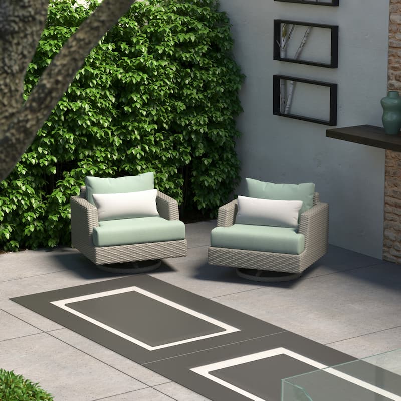 Portofino Comfort 2 Piece Sunbrella Outdoor Patio Motion Club Chairs