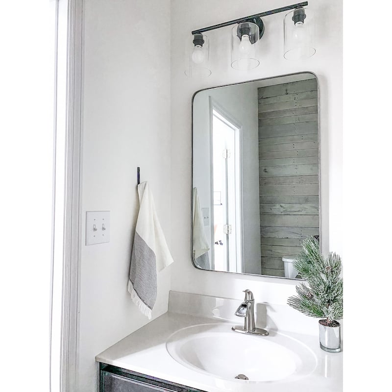 Highland Rounded Corner Vanity Mirror - Nickel