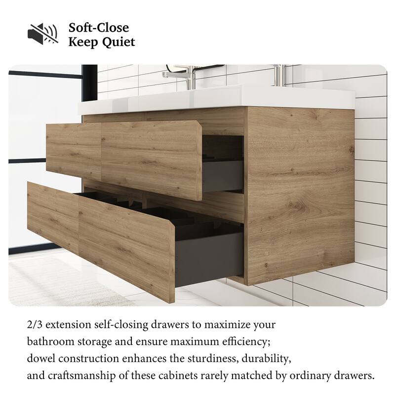 Floating Bathroom Vanity with two Resin Top