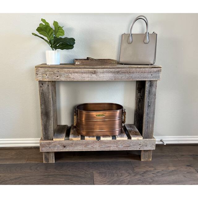 Natural Barnwood Reclaimed Wood Entryway Console Table - Natural