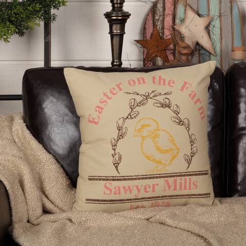 Sawyer Mill Easter on the Farm Chick Pillow 18x18