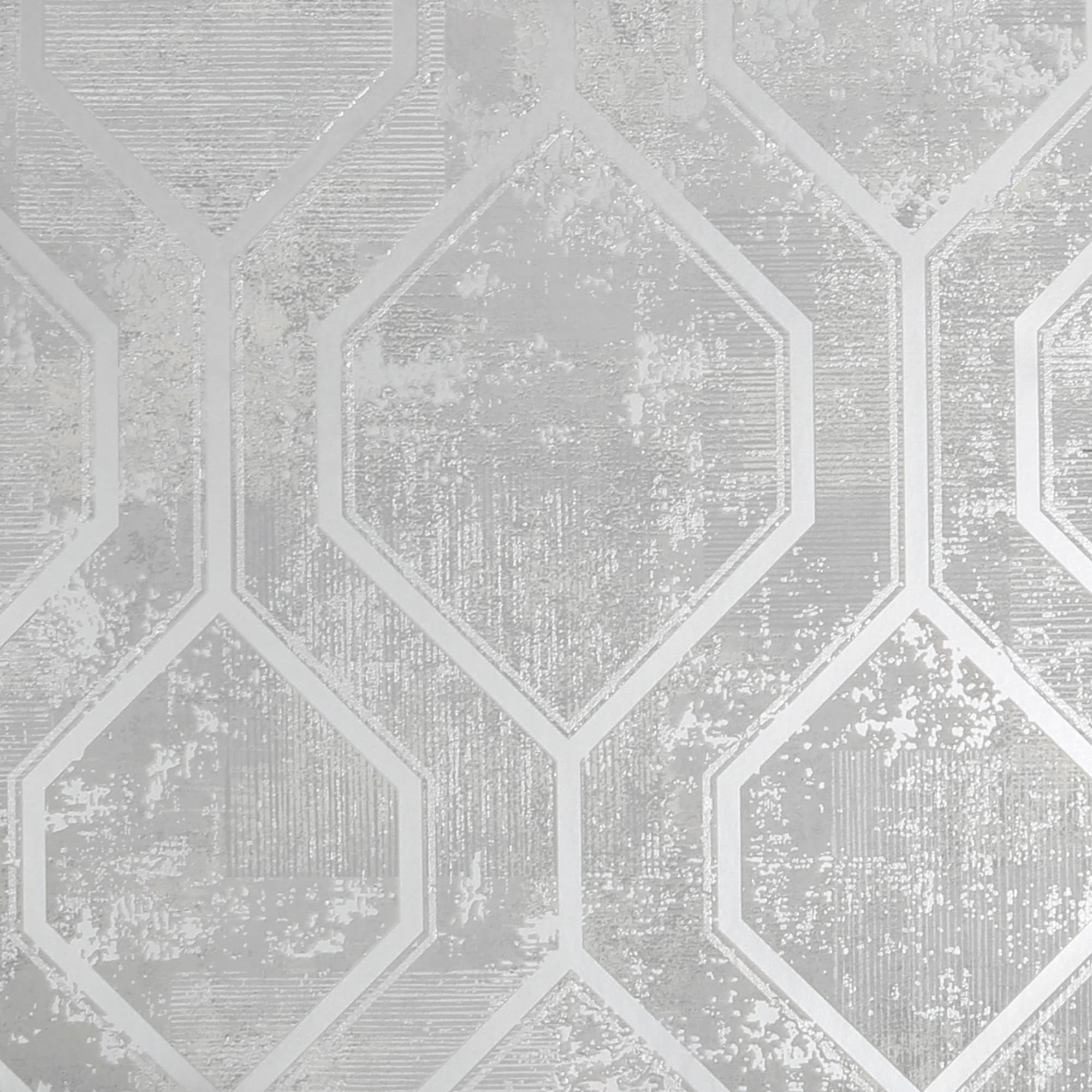 Superfresco Armature Geo Grey and Silver Wallpaper