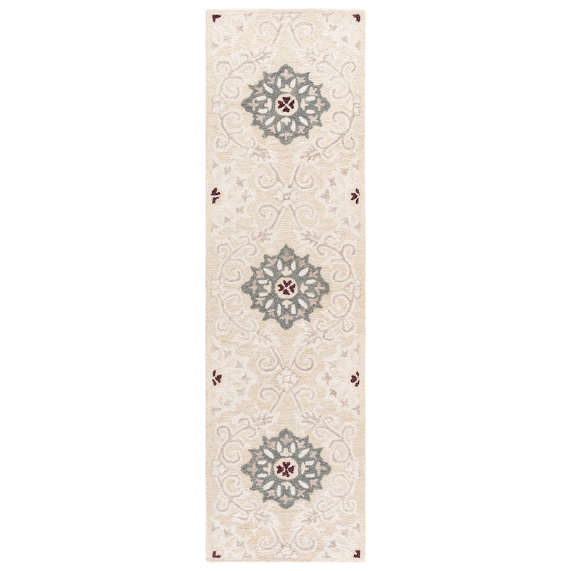 SAFAVIEH Handmade Metro Roxandra Wool Rug - 2'3" x 8' Runner - Beige/Ivory