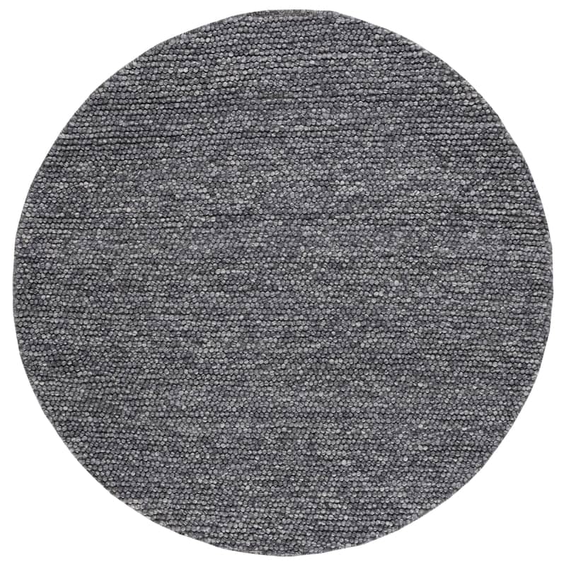SAFAVIEH Handmade Natura Gonnie Wool Rug - 6' Round - Dark Grey