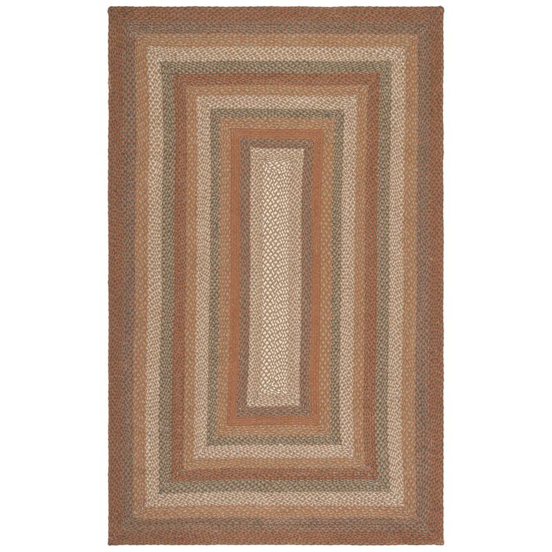 SAFAVIEH Handmade Braided Ilsabe Cotton Rug - 6' Square - Ivory/Green
