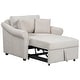 preview thumbnail 13 of 25, Chenille Accent Chair Convertible Sleeper Chair Adjustable Backrest Sofa Chair, 3 in 1 Chaise Lounges Chair Turns Into Chair Bed