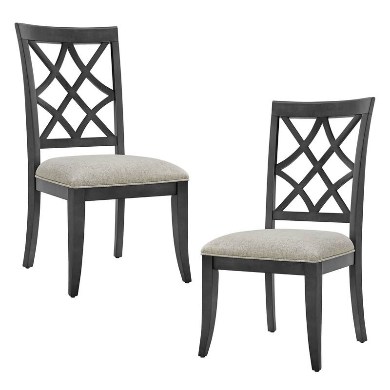 2-Pack Wooden Frame Dining Chairs, Comfortable Polyester Upholstery, Mid-Century Retro Style