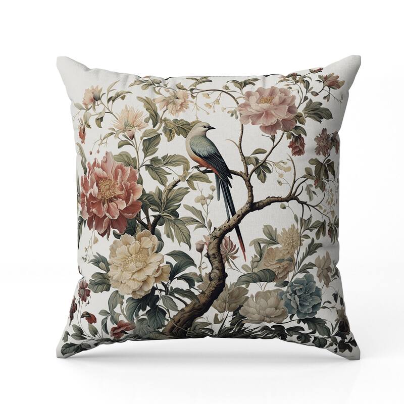 Bloom Bower Bliss Faux Suede Reversible Throw Pillow White and Green
