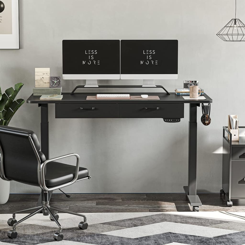 FEZIBO/Home Office Furniture/Wood/Standing Desk With 2 Drawers/Desks